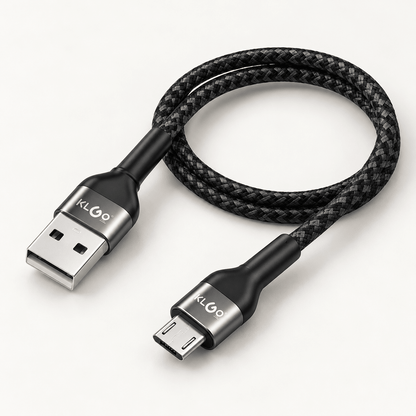 KLGO S-105 pleteni USB-A na Micro-USB kabal, 3 m – KLGO pleteni Micro-USB kablovi – – slika 1