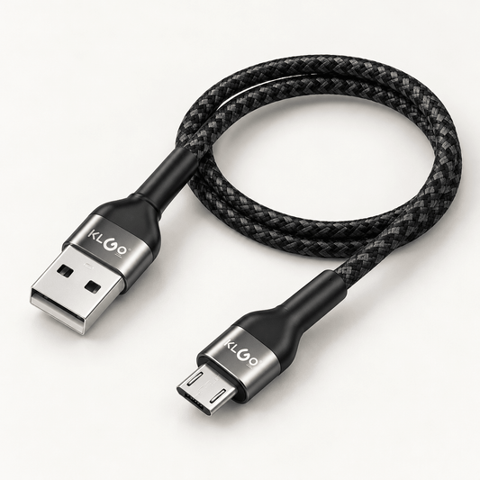 KLGO S-105 pleteni USB-A na Micro-USB kabal, 3 m – KLGO pleteni Micro-USB kablovi – – slika 1