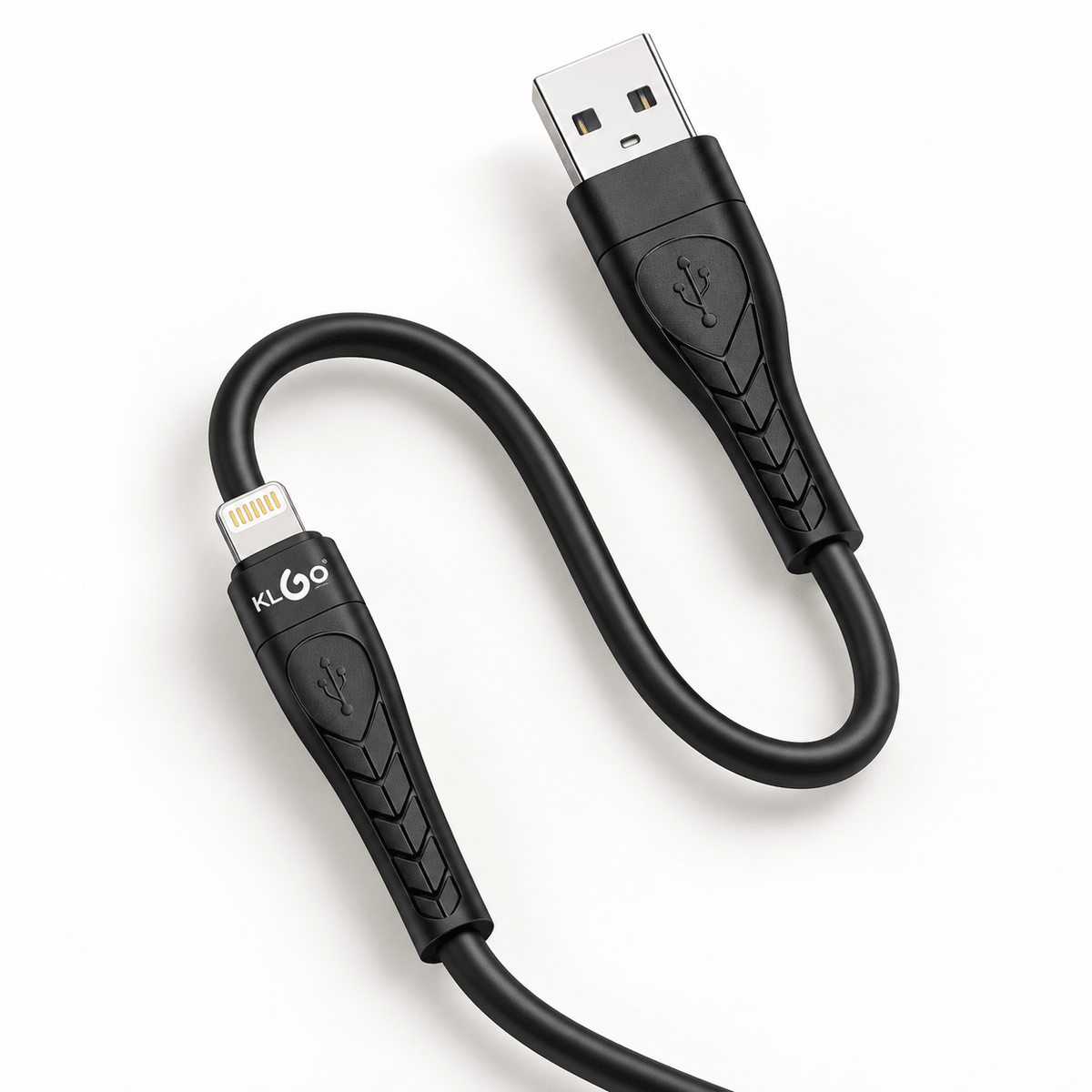 KLGO S-188 crni USB-A na Lightning kabal, 1,2 m – KLGO Lightning kablovi S-188 – – slika 1