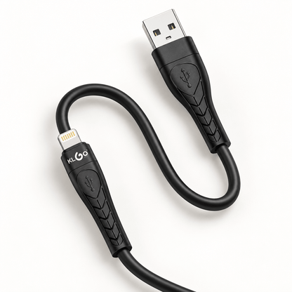 KLGO S-188 crni USB-A na Lightning kabal, 1,2 m – KLGO Lightning kablovi S-188 – – slika 1