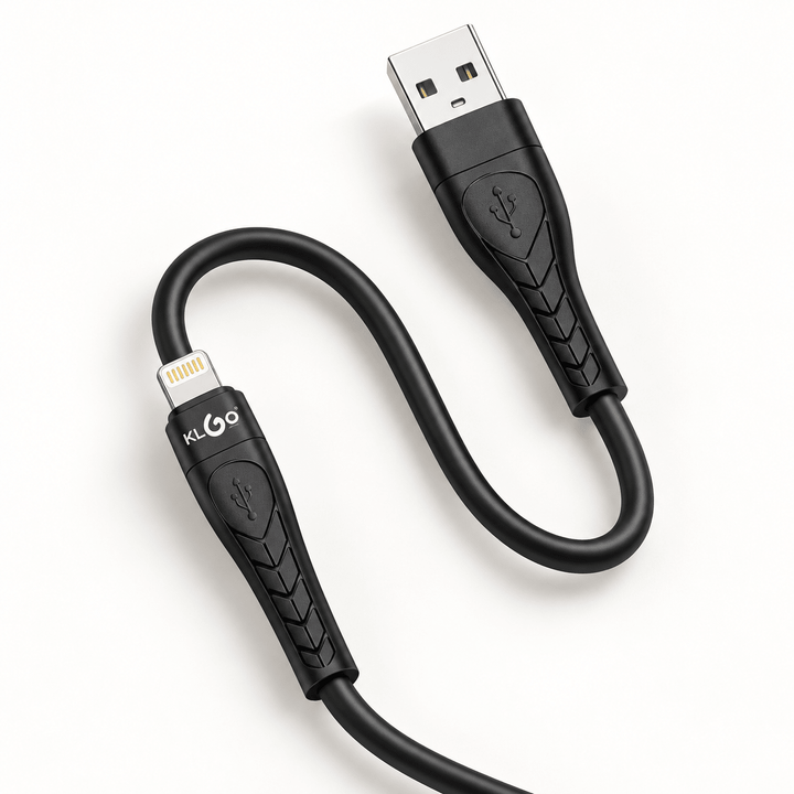 KLGO S-188 crni USB-A na Lightning kabal, 1,2 m