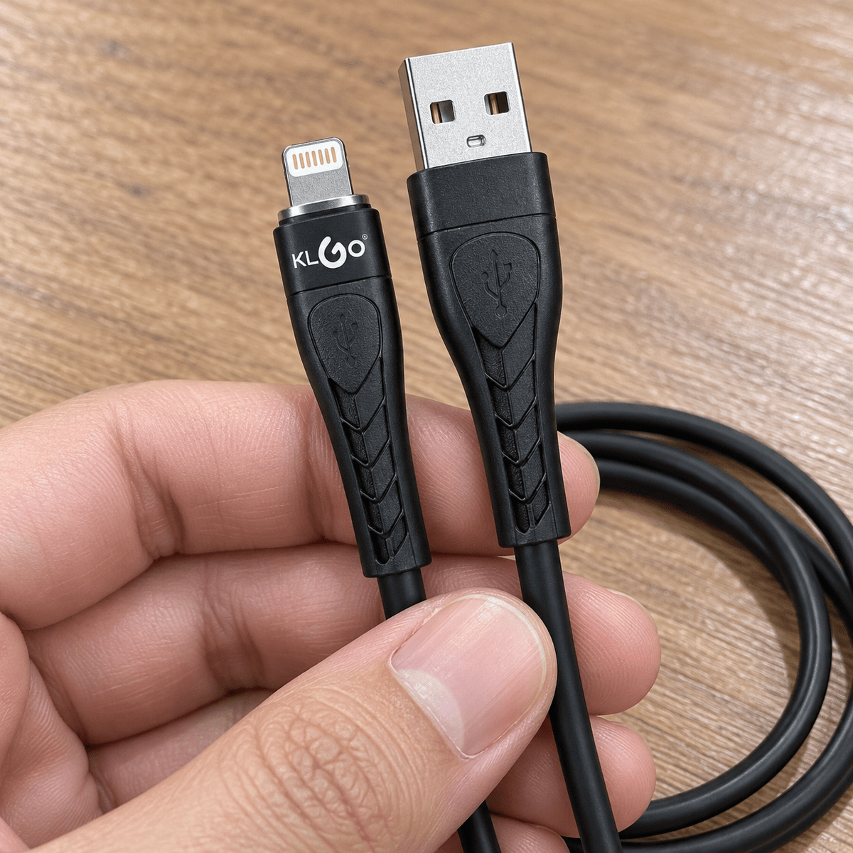 KLGO S-188 crni USB-A na Lightning kabal, 1,2 m – KLGO Lightning kablovi S-188 – – slika 3