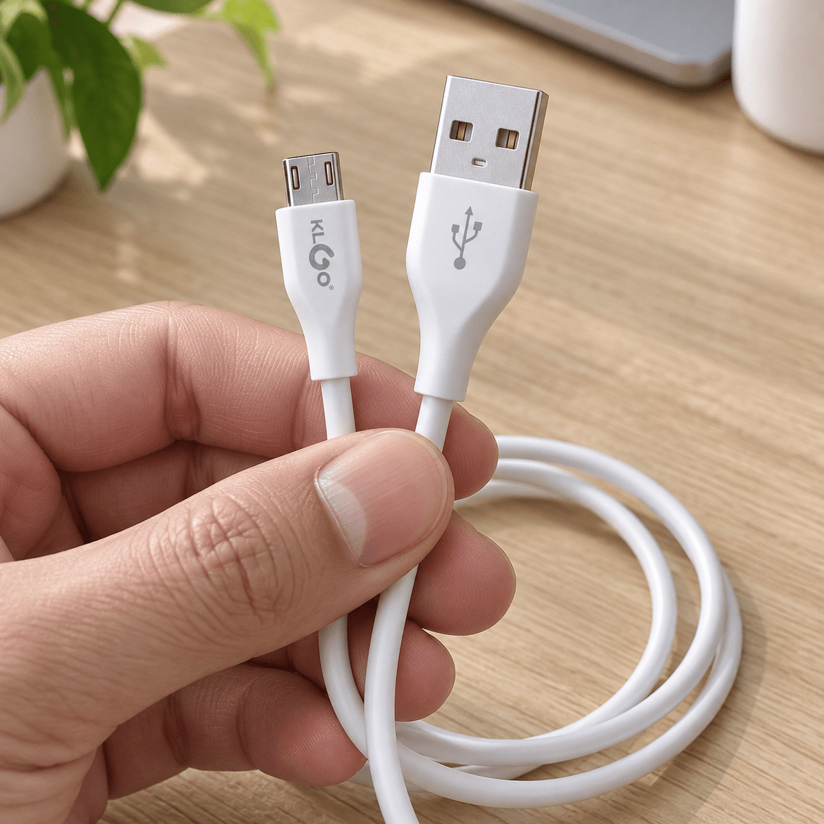 KLGO S-26 bijeli USB-A na Micro-USB kabal, 1 m – KLGO bijeli Micro-USB kablovi – – slika 3