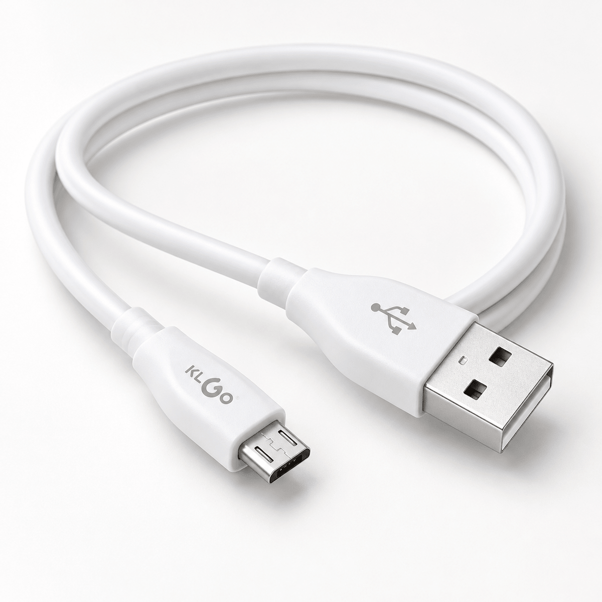 KLGO S-26 bijeli USB-A na Micro-USB kabal, 1 m – KLGO bijeli Micro-USB kablovi – – slika 1