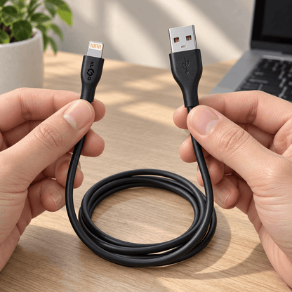 KLGO S-27 crni USB-A na Lightning kabal – 1 m – KLGO crni Lightning kablovi S27 – – slika 3