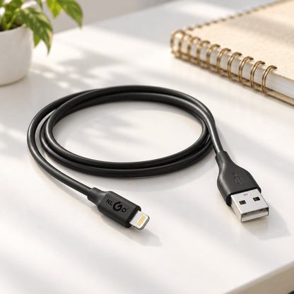 KLGO S-27 crni USB-A na Lightning kabal – 1 m – KLGO crni Lightning kablovi S27 – – slika 2