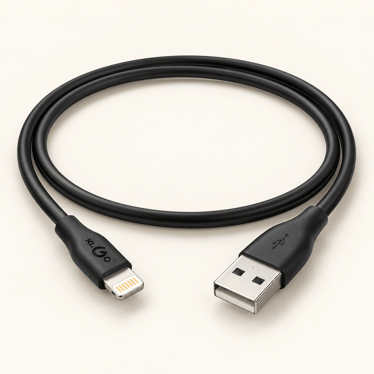 KLGO S-27 crni USB-A na Lightning kabal – 1 m – KLGO crni Lightning kablovi S27 – – slika 1