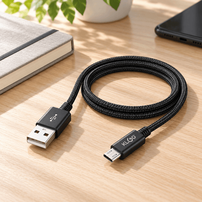 KLGO S-51 pleteni USB-A na Micro-USB kabal, 2 m – KLGO pleteni Micro-USB kablovi – – slika 2