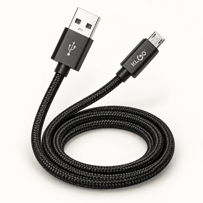 KLGO S-51 pleteni USB-A na Micro-USB kabal, 2 m – KLGO pleteni Micro-USB kablovi – – slika 1