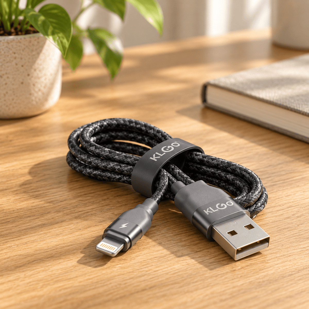 KLGO sivi pleteni kabal 1,5 m – Micro-USB ili Lightning – KLGO sivi pleteni kablovi 1,5 m – Lightning / S-55 – slika 5