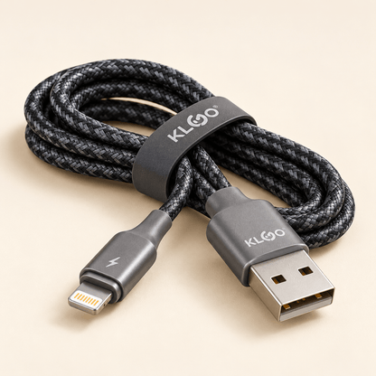 KLGO sivi pleteni kabal 1,5 m – Micro-USB ili Lightning – KLGO sivi pleteni kablovi 1,5 m – Lightning / S-55 – slika 4