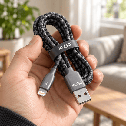 KLGO sivi pleteni kabal 1,5 m – Micro-USB ili Lightning – KLGO sivi pleteni kablovi 1,5 m – Lightning / S-55 – slika 6