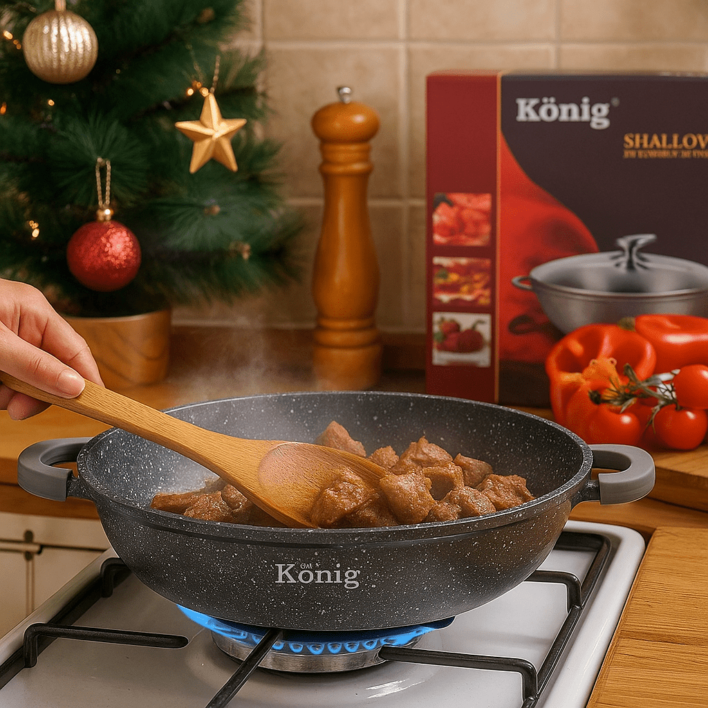 König Granitna Tava sa Staklenim Poklopcem - SAMO KLIKNI