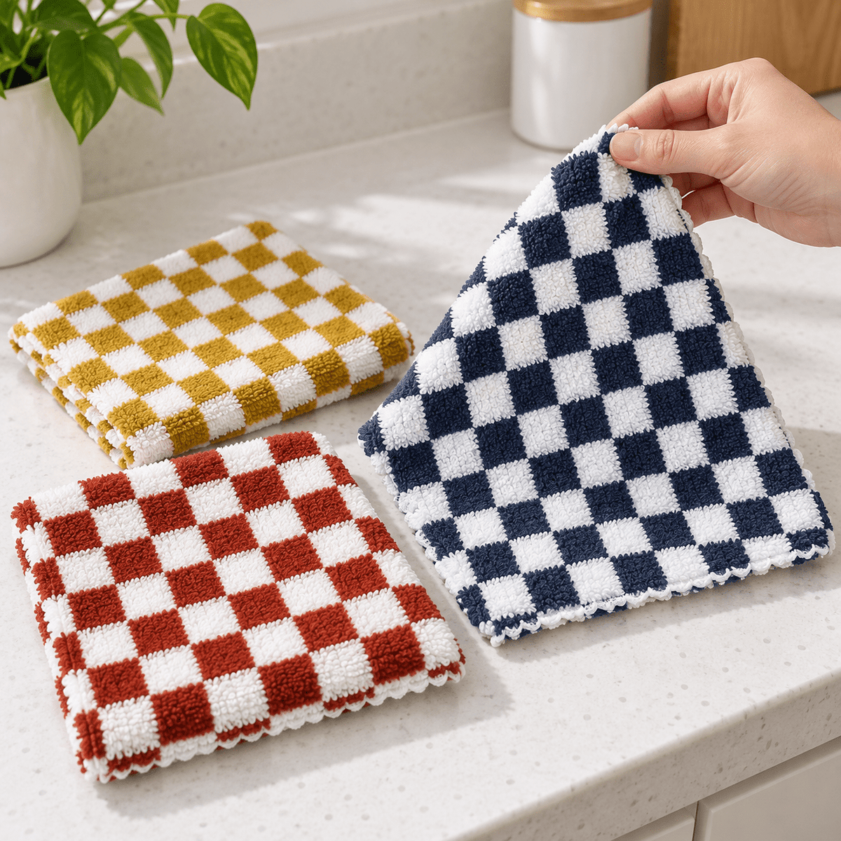Krpe s uzorkom 30 × 30 cm – 3 komada – Krpe s uzorkom 30 × 30 cm – Šahovnica – slika 3