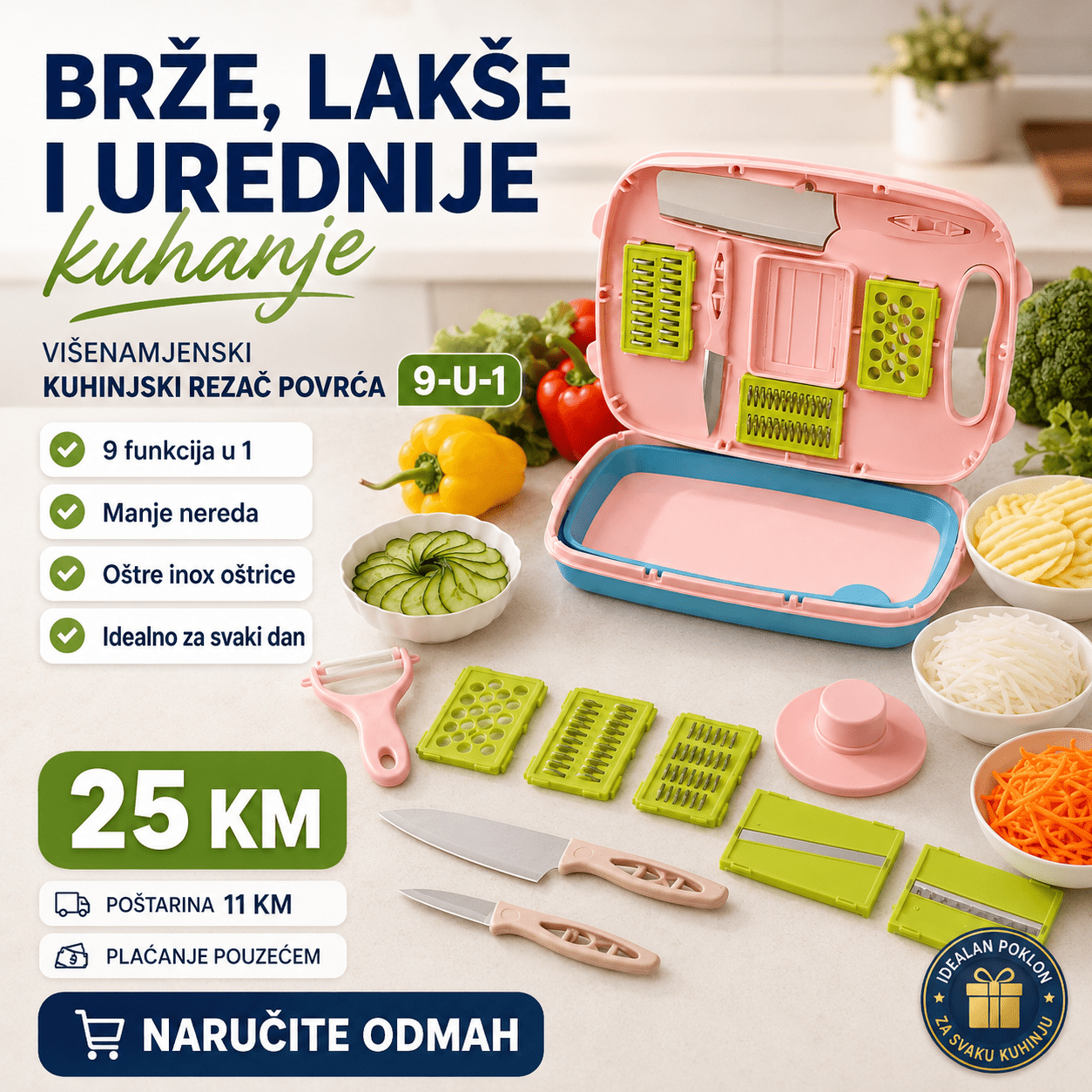Kuhinjski Rezač Povrća 9-u-1 – – – slika 6