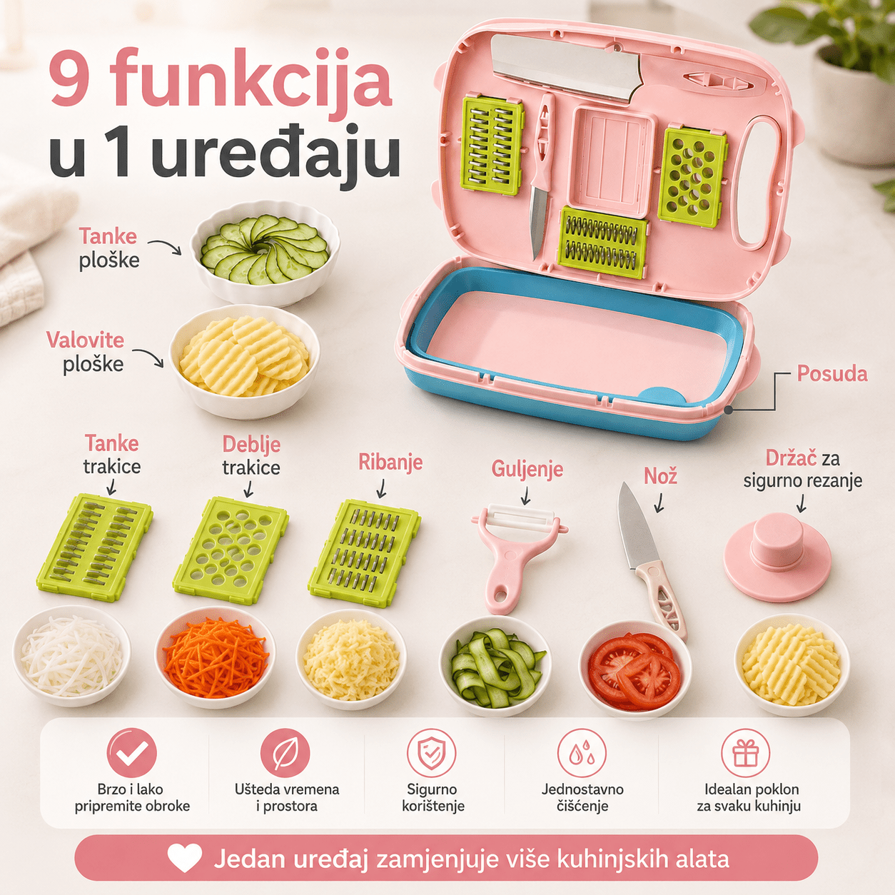 Kuhinjski Rezač Povrća 9-u-1 – – – slika 8