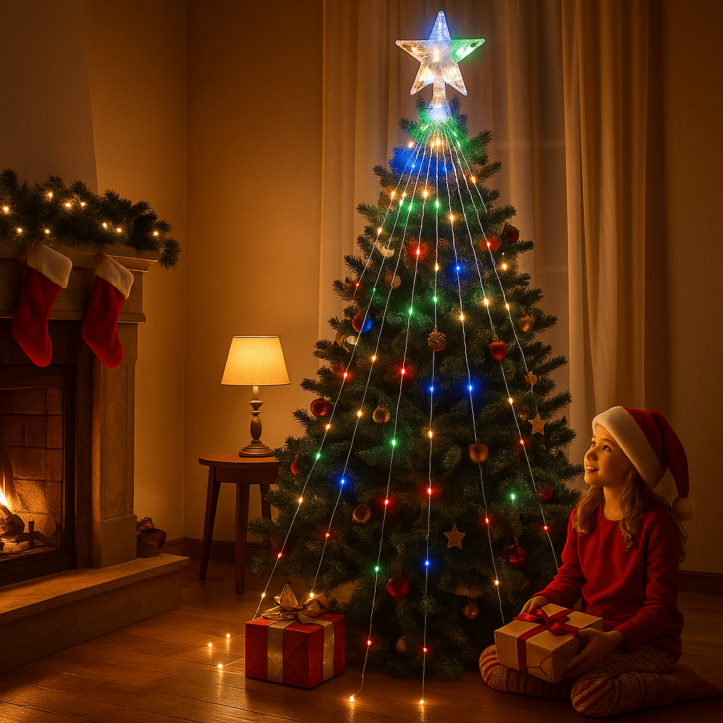 LED Božićna Zavjesa “Zvjezdano Stablo - SAMO KLIKNI