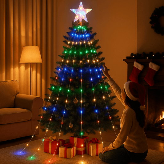 LED Božićna Zavjesa “Zvjezdano Stablo - SAMO KLIKNI