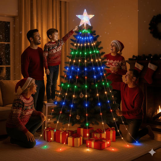 LED Božićna Zavjesa “Zvjezdano Stablo – – – slika 1