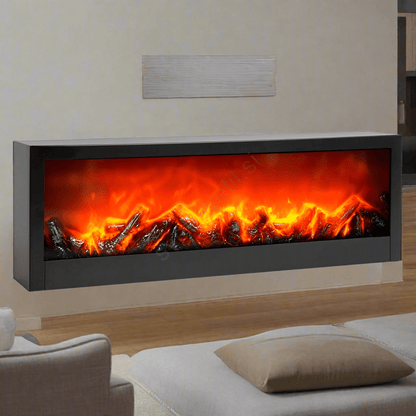 LED Dekorativni Kamin s efektom plamena – – Crni Kamin 120x13x35 cm – slika 10