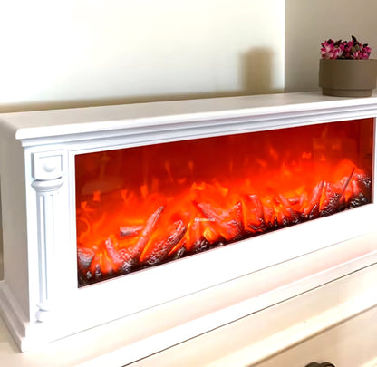 LED Dekorativni Kamin s efektom plamena – – Crni Kamin 63x12x22 cm – slika 5