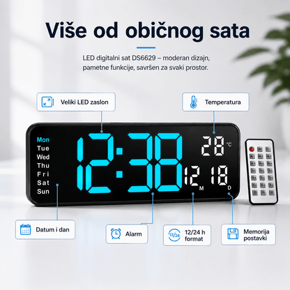 LED Digitalni Zidni Sat (32 × 11 cm) – – – slika 4