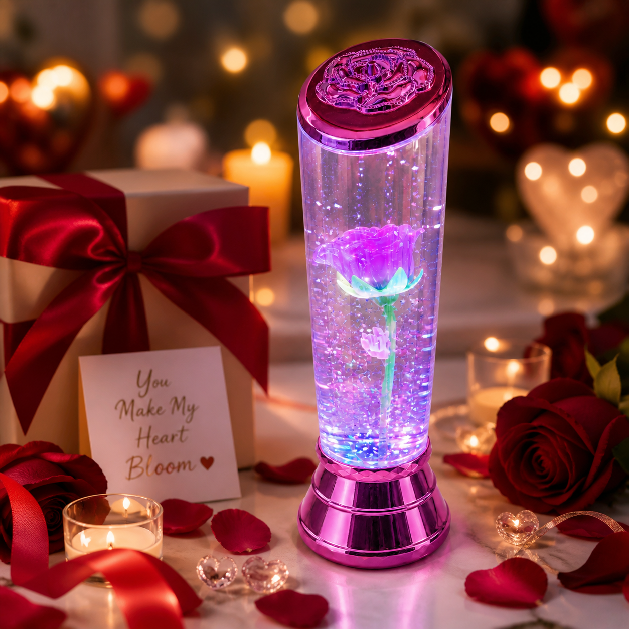 LED Lampa s ružom – – – slika 4