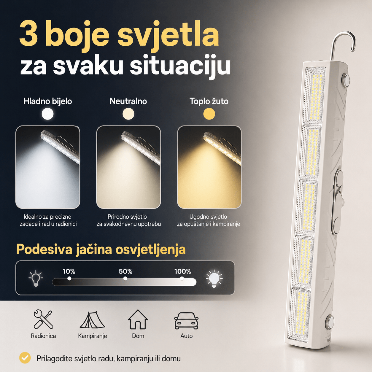 LED Magnetna Radna Lampa s Kukom – – – slika 4