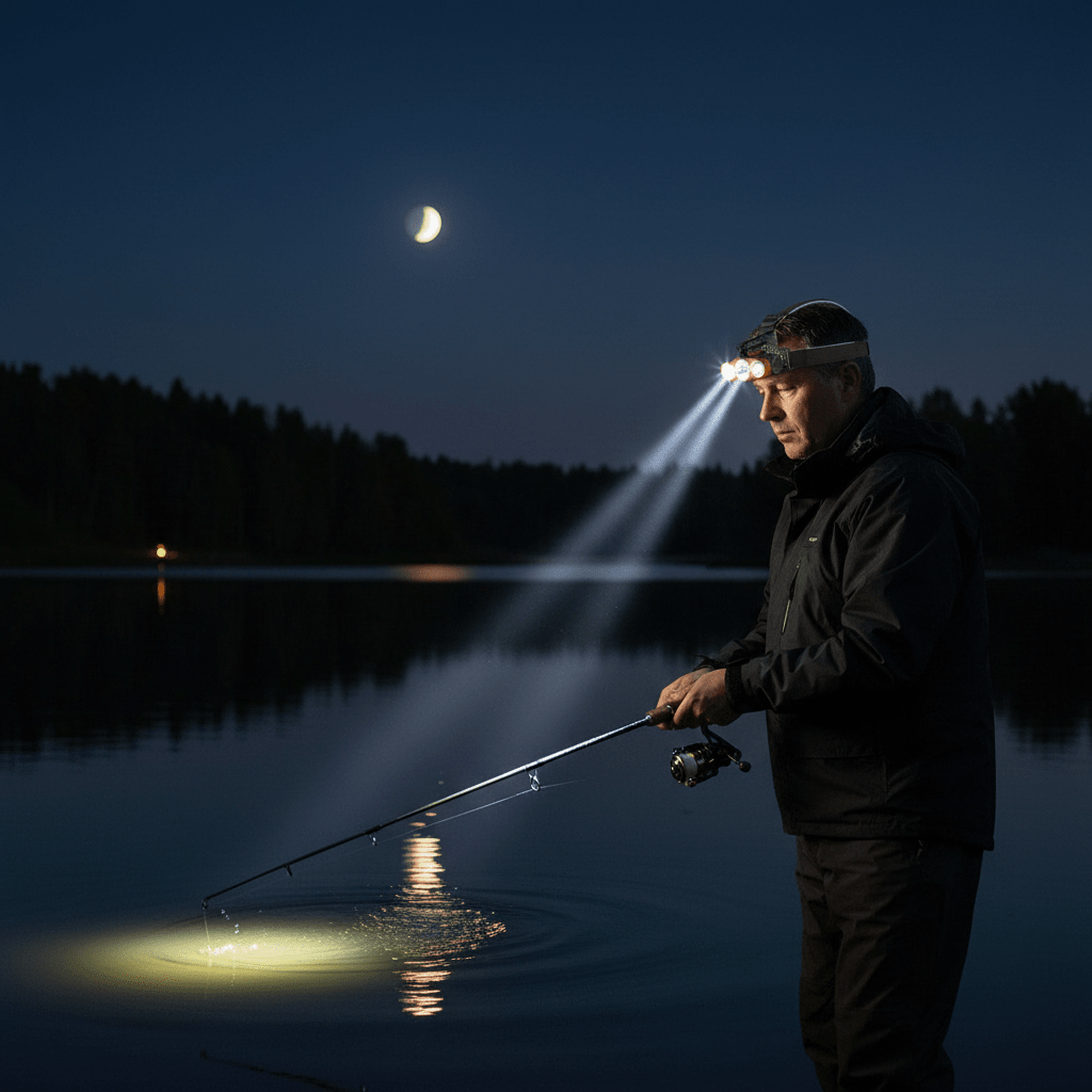 LED Naglavna Lampa sa 3 Moda Svjetla – Outdoor Oprema – Univerzalna Narančasta – slika 4