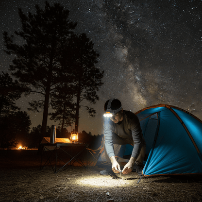 LED Naglavna Lampa sa 3 Moda Svjetla – Outdoor Oprema – Univerzalna Narančasta – slika 3