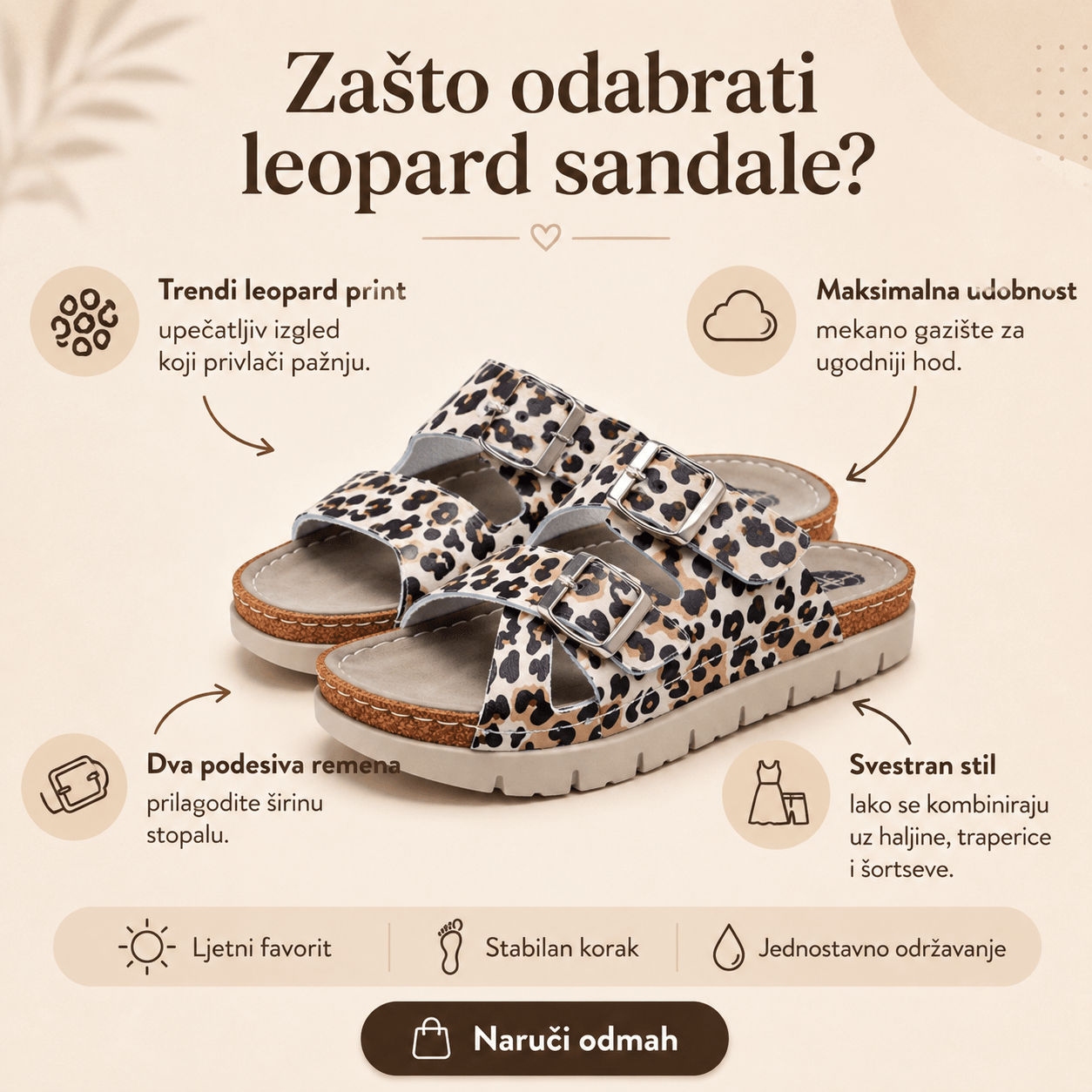 Leopard Sandale sa Dva Remena – Obuća i Papuče – 37 – slika 4