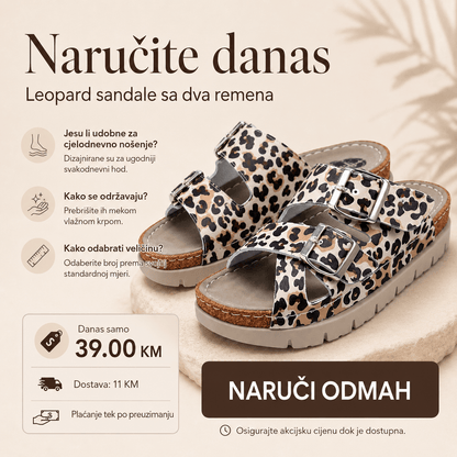 Leopard Sandale sa Dva Remena – Obuća i Papuče – 37 – slika 7
