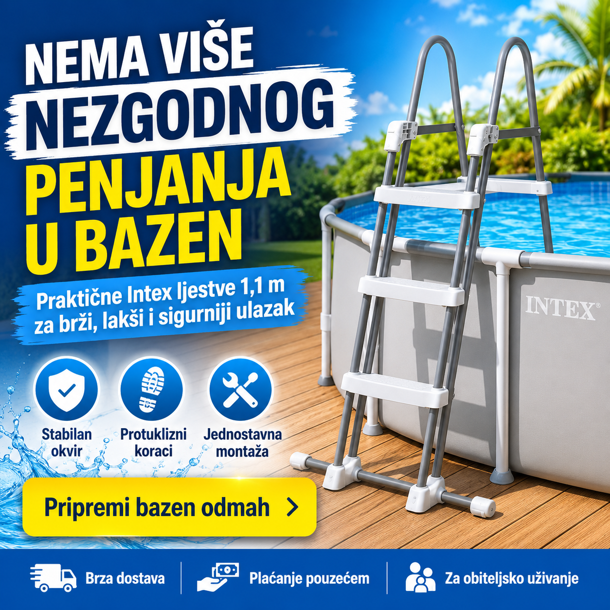 Ljestve za Bazen (1.1m) – – – slika 1