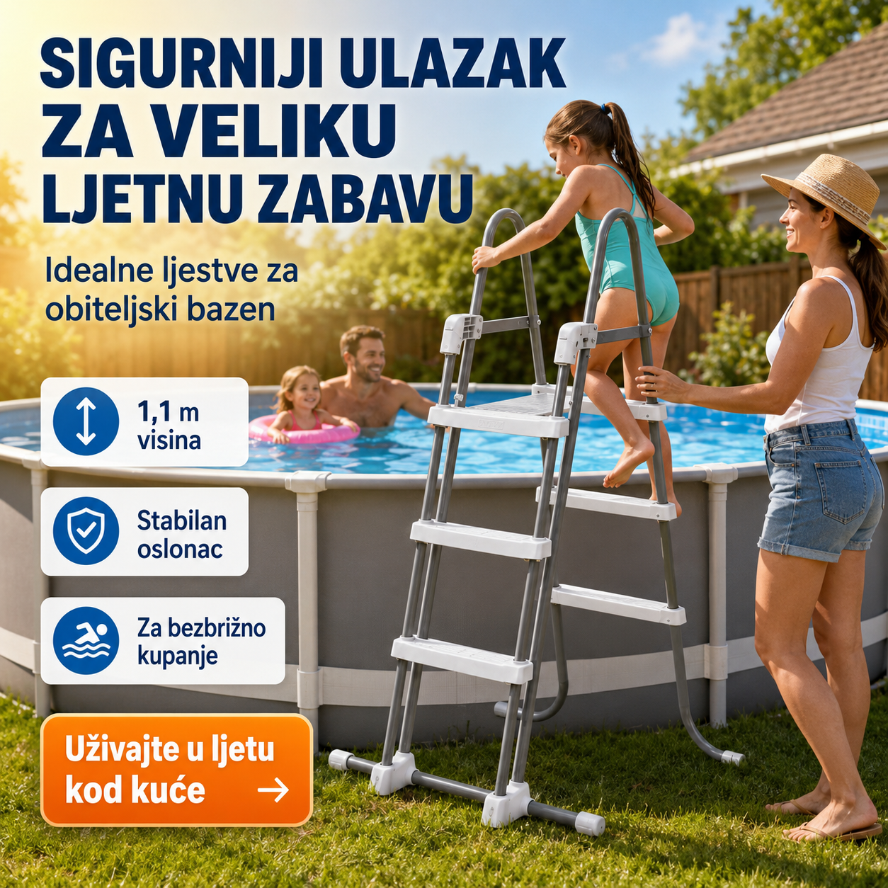 Ljestve za Bazen (1.1m) – – – slika 4