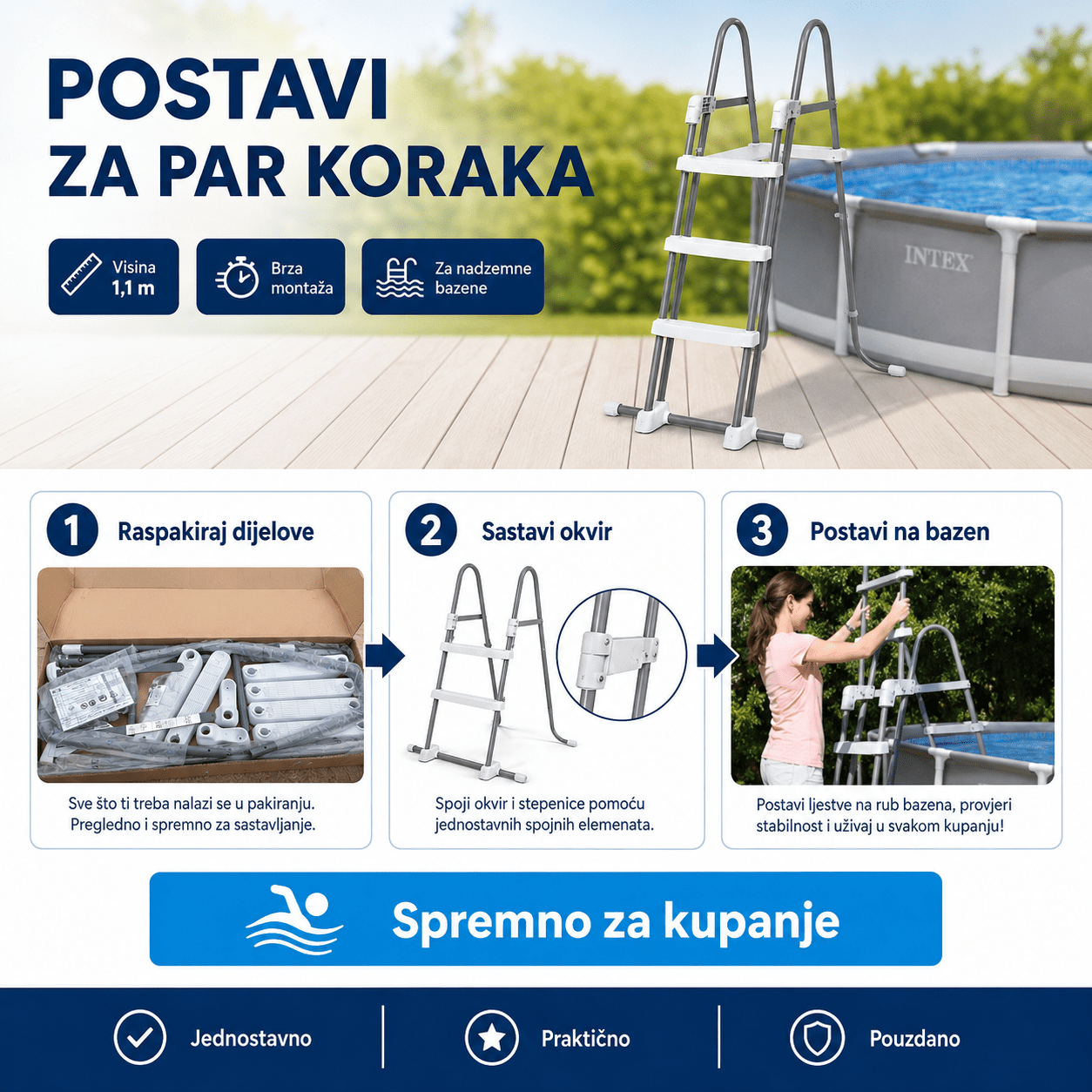 Ljestve za Bazen (1.1m) – – – slika 3