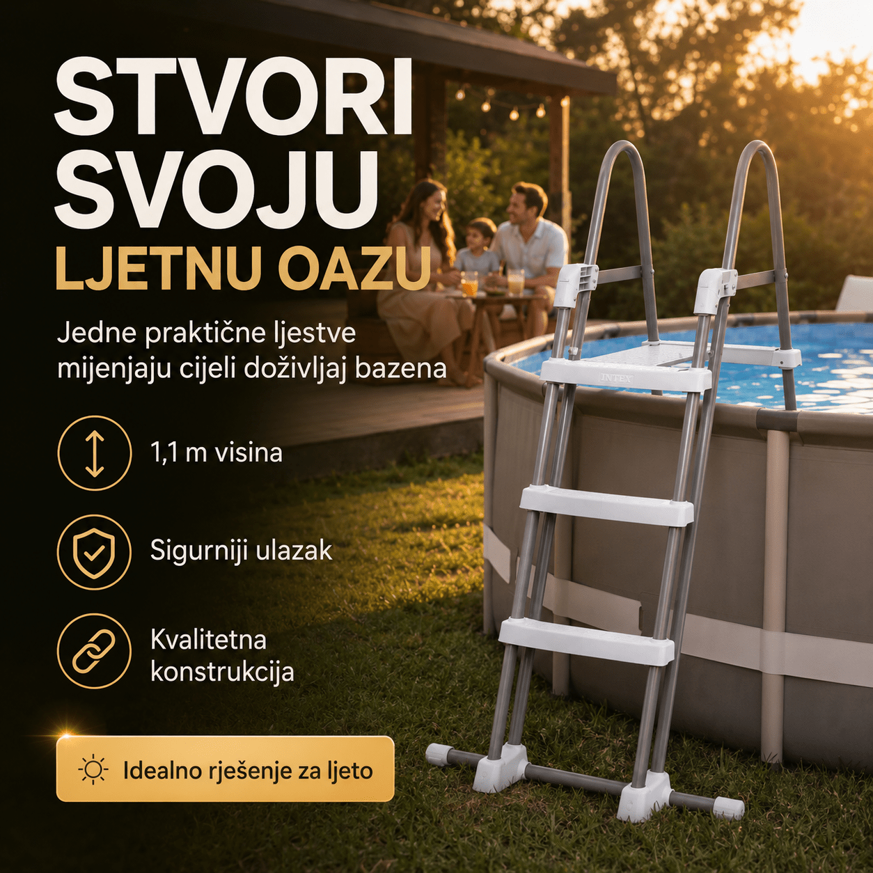 Ljestve za Bazen (1.1m) – – – slika 2