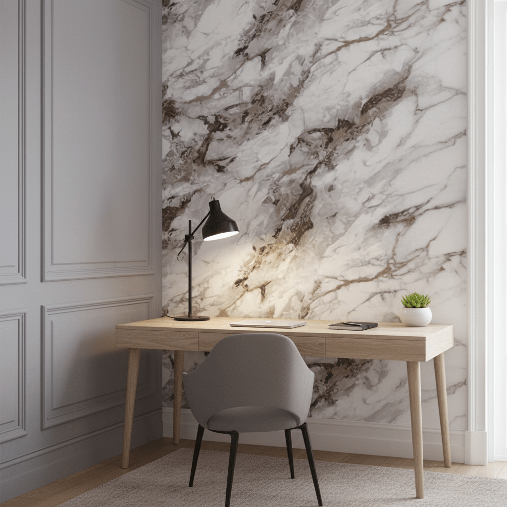 Luksuzna Mramorna Tapeta - Elegancija za Vaš Dom (60x120 cm) – Tapete – 60x120 cm Mramor Bijelo - Smeđa – slika 6
