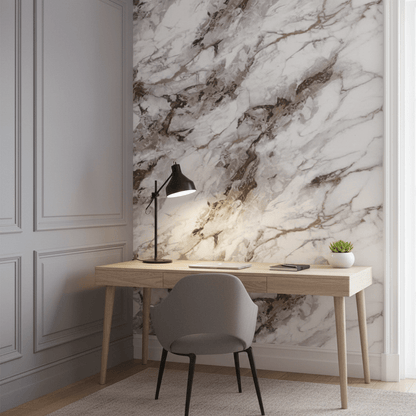 Luksuzna Mramorna Tapeta - Elegancija za Vaš Dom (60x120 cm) – Tapete – 60x120 cm Mramor Bijelo - Smeđa – slika 6