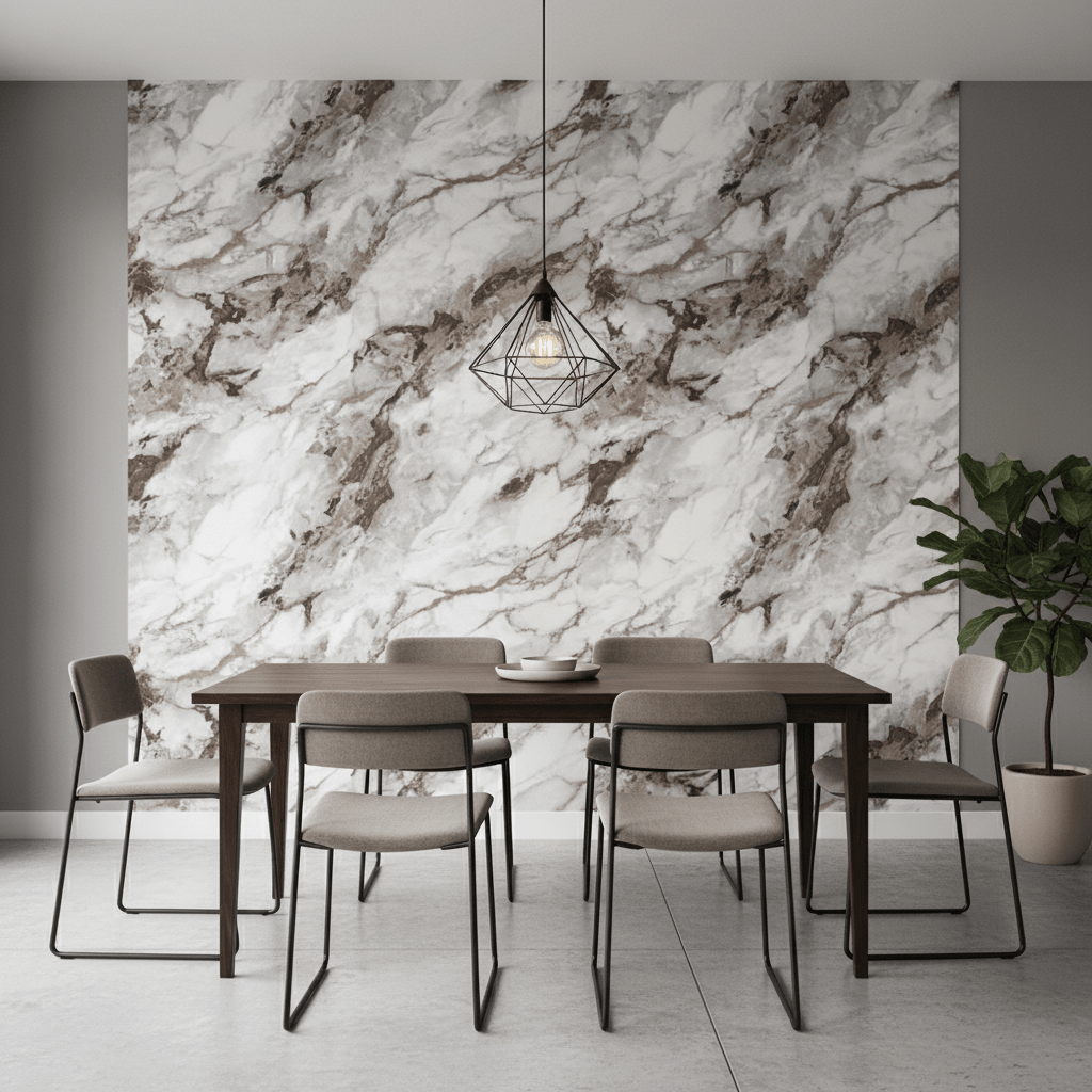 Luksuzna Mramorna Tapeta - Elegancija za Vaš Dom (60x120 cm) – Tapete – 60x120 cm Mramor Bijelo - Smeđa – slika 5