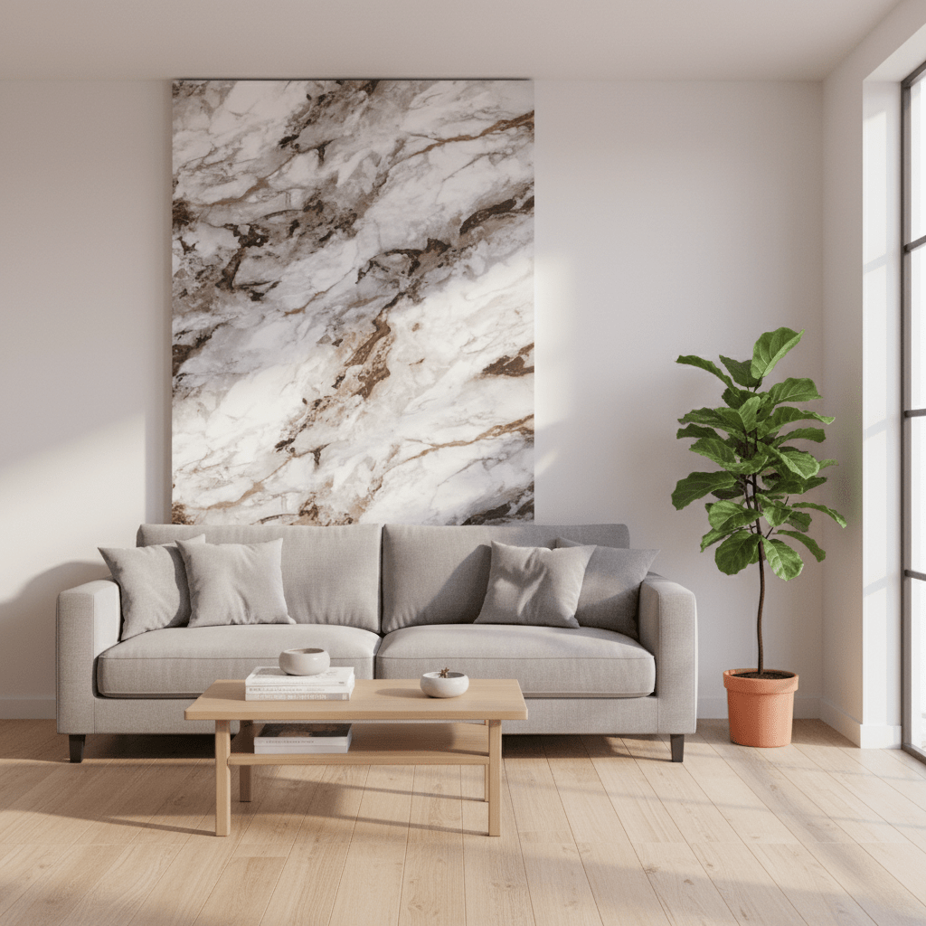 Luksuzna Mramorna Tapeta - Elegancija za Vaš Dom (60x120 cm) – Tapete – 60x120 cm Mramor Bijelo - Smeđa – slika 2