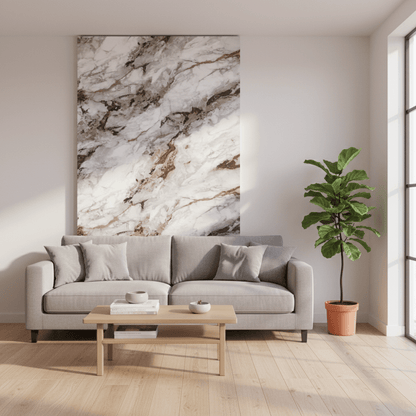 Luksuzna Mramorna Tapeta - Elegancija za Vaš Dom (60x120 cm) – Tapete – 60x120 cm Mramor Bijelo - Smeđa – slika 2