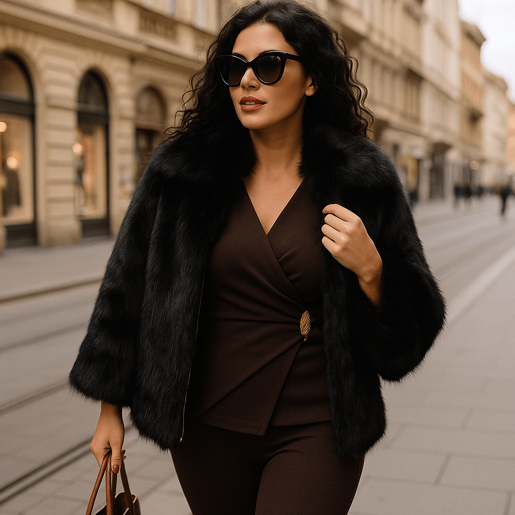Luksuzna Ženska Bunda od Umjetnog - SAMO KLIKNI