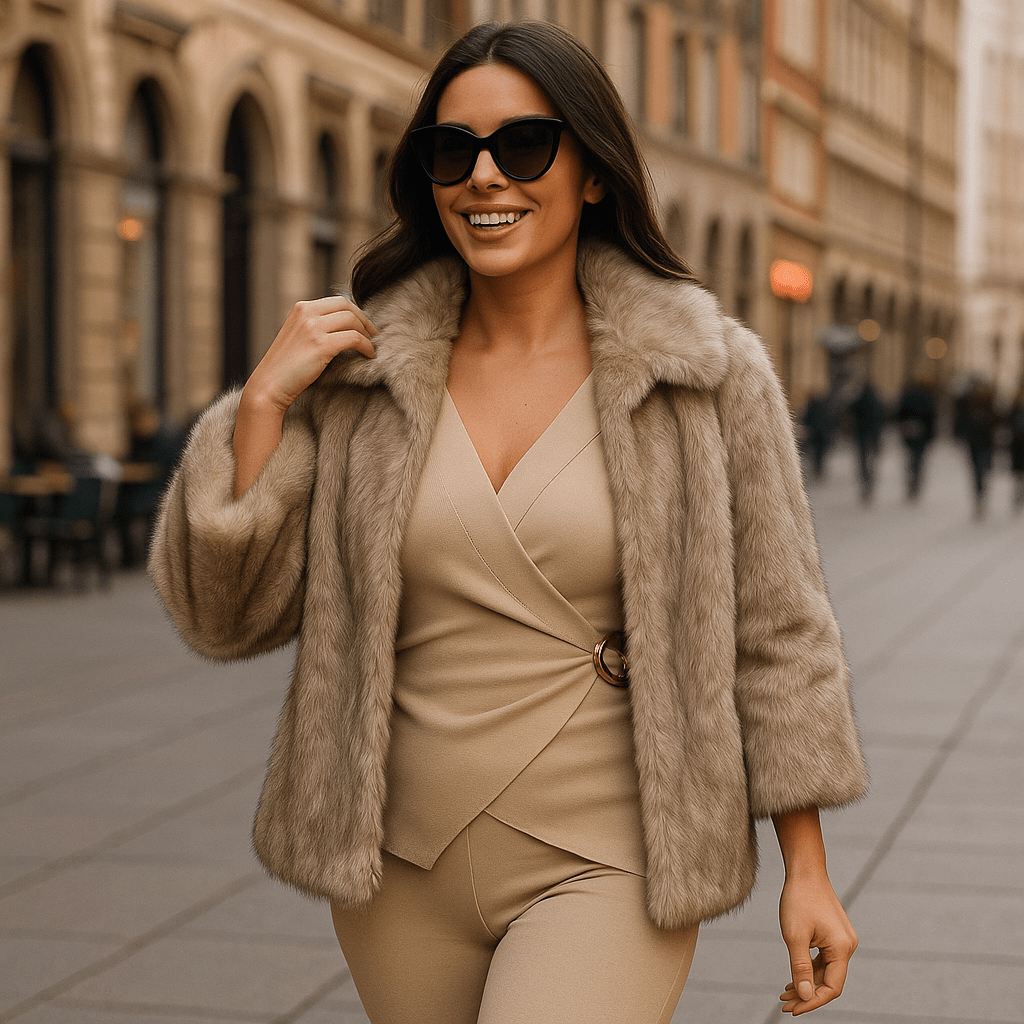 Luksuzna Ženska Bunda od Umjetnog - SAMO KLIKNI