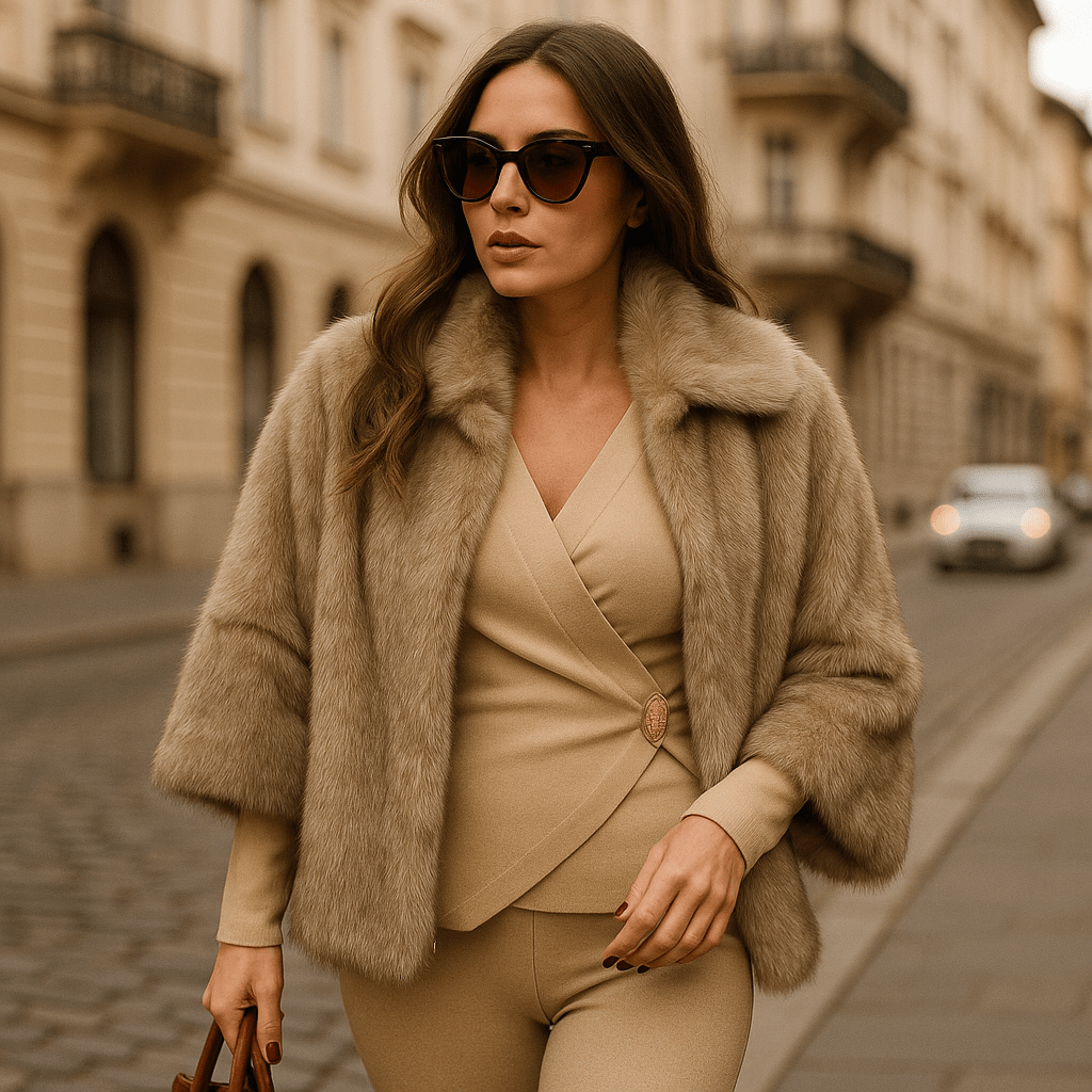 Luksuzna Ženska Bunda od Umjetnog - SAMO KLIKNI