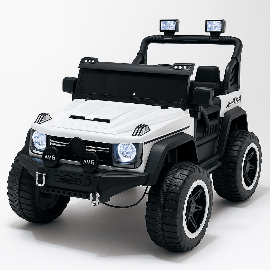 Luksuzni Dječiji Električni Džip 4x4 s Ključem – – Bijela – slika 2