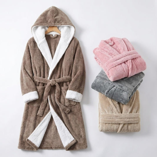 Luksuzni Polar Ogrtač s Kapuljačom – – Smeđa 2XL – slika 1