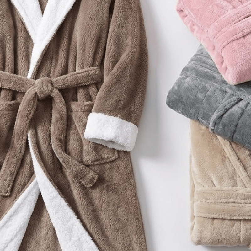 Luksuzni Polar Ogrtač s Kapuljačom – Namještaj i Enterijer – Smeđa 2XL – slika 4