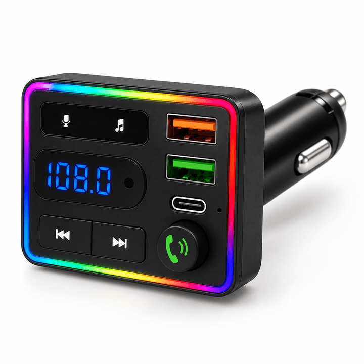 M34 auto FM modulator s bočnim rasporedom USB priključaka