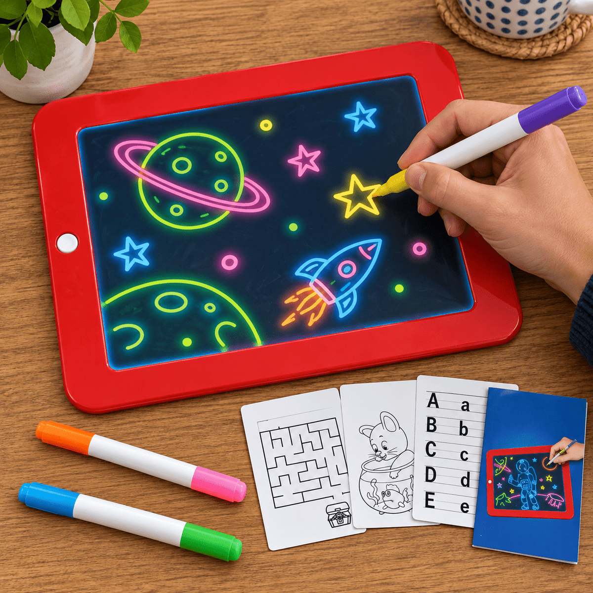 Magic Pad crvena tabla za crtanje s markerima – Magic Pad table za crtanje – – slika 3