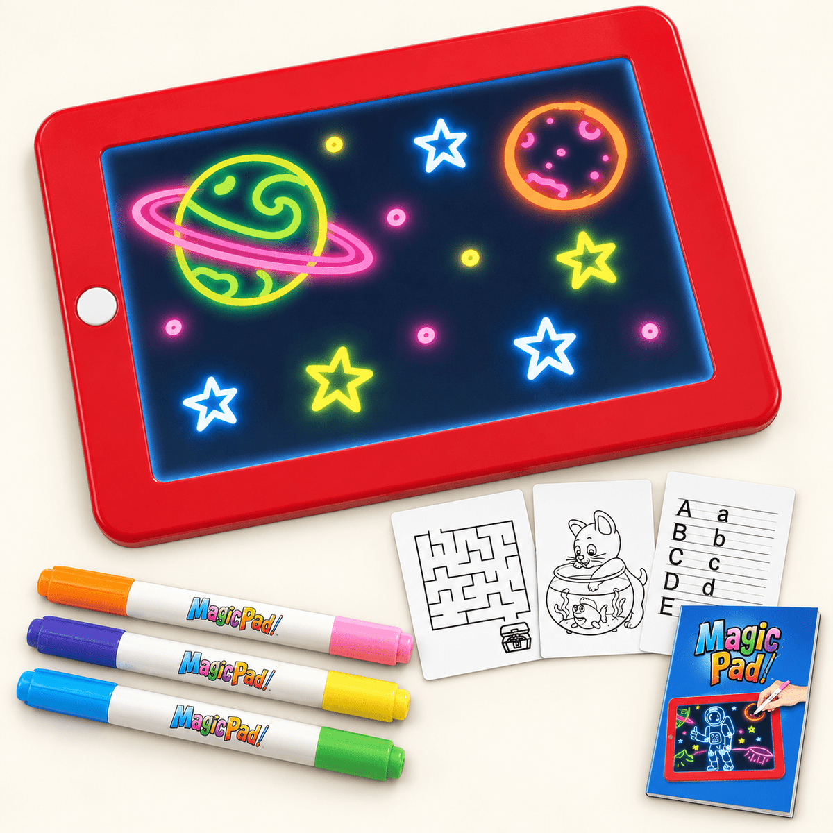 Magic Pad crvena tabla za crtanje s markerima – Magic Pad table za crtanje – – slika 1